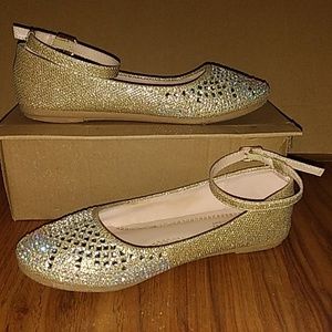 Link Comfort Kid's Flat Shoes Sabina-15K, Champagne Size 3